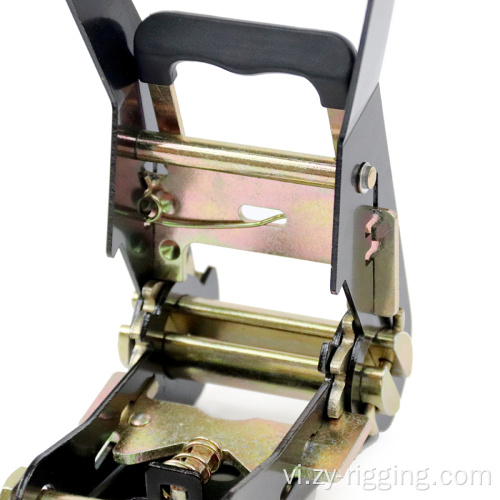 Khóa ratchet đen mạ kẽm với tay cầm cao su